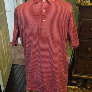 Peter Millar Tailored Polo .sz.XL.Salmon/Navy Blue(#1648).